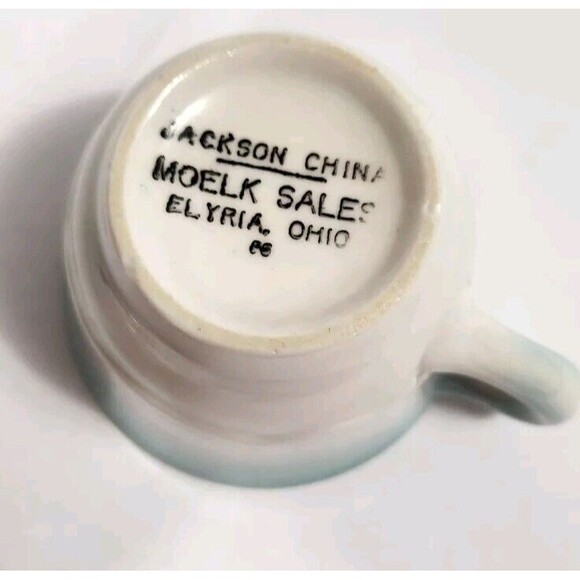 Vintage Jackson Custom China Mug  Turquoise Fade On White - Picture 4 of 7